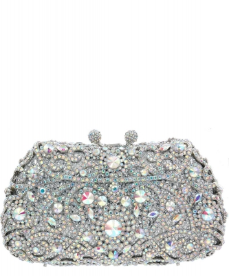 Handmade Luxury Crystal Evening Bag 0813 SILVER